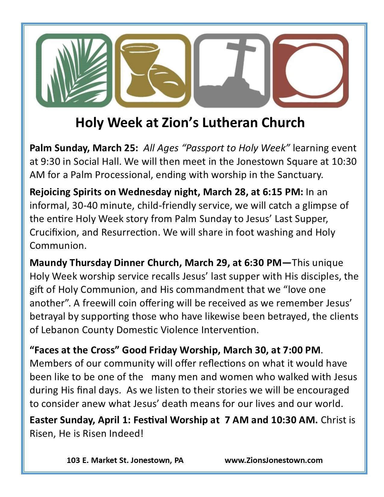 Holy Week 2018 | Zion's Lutheran